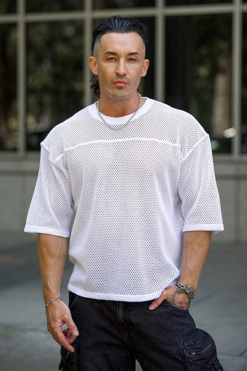 Playera Malla - Blanca
