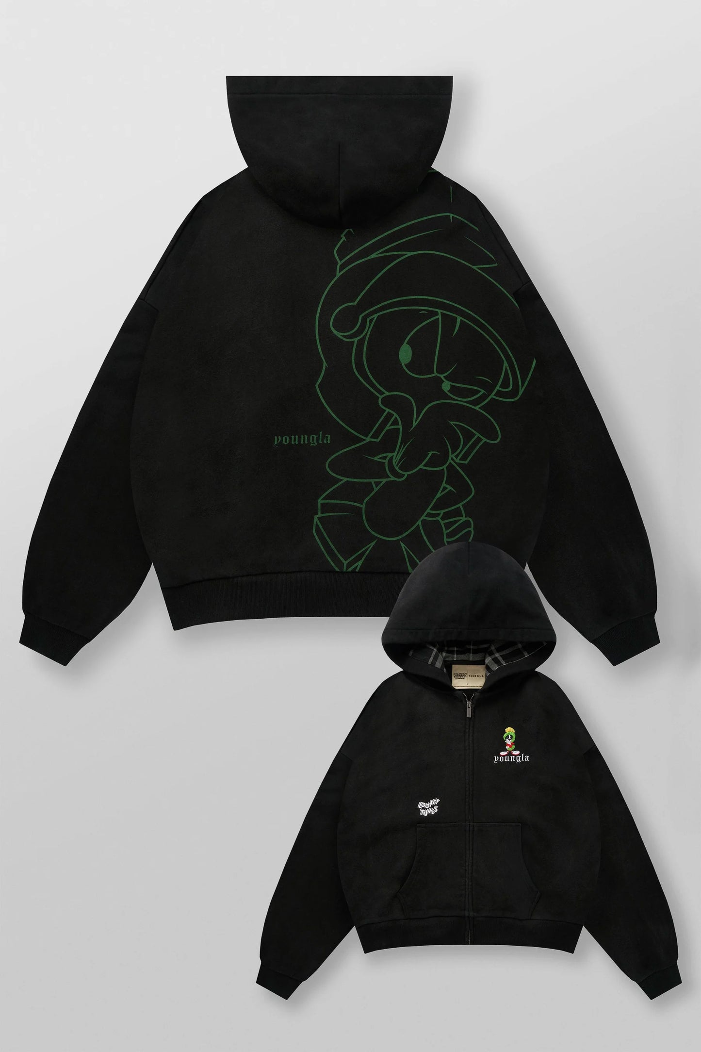 Hoodie Looney Tunes Zip - Negra