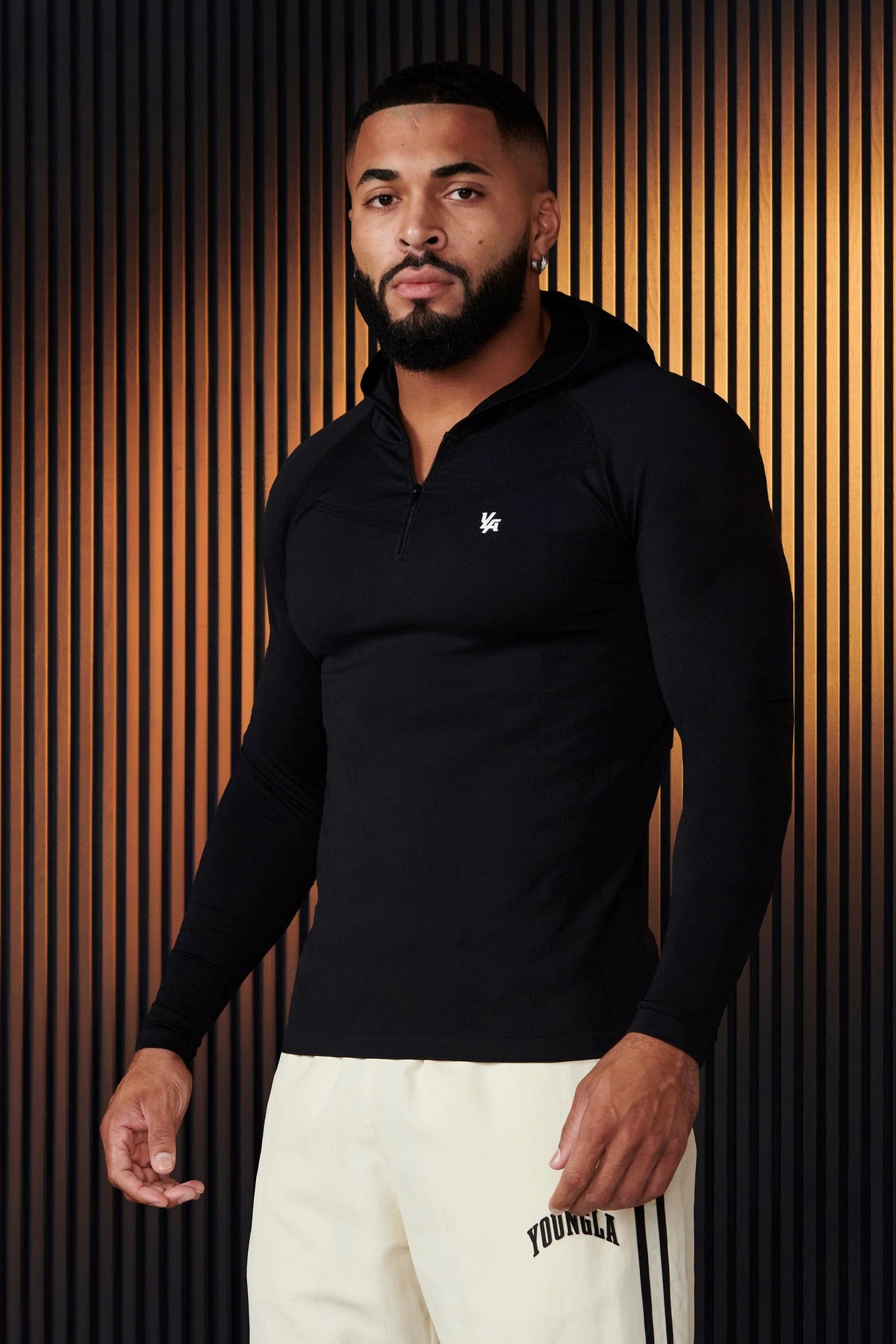 Hoodie Compresión 1/4 Zip - Negra