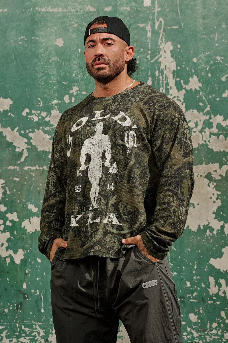 Playera Manga Larga Golds Gym - Camuflada