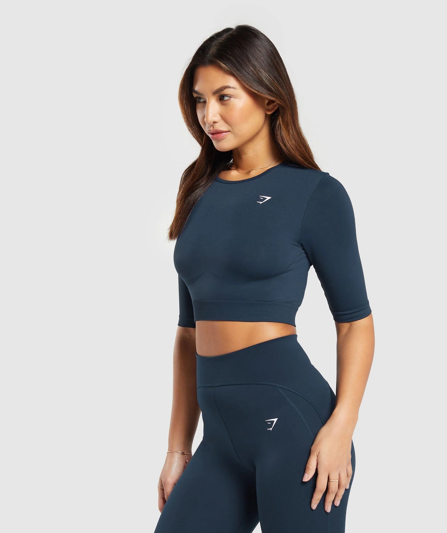 Crop Top Sin Costuras - Azul