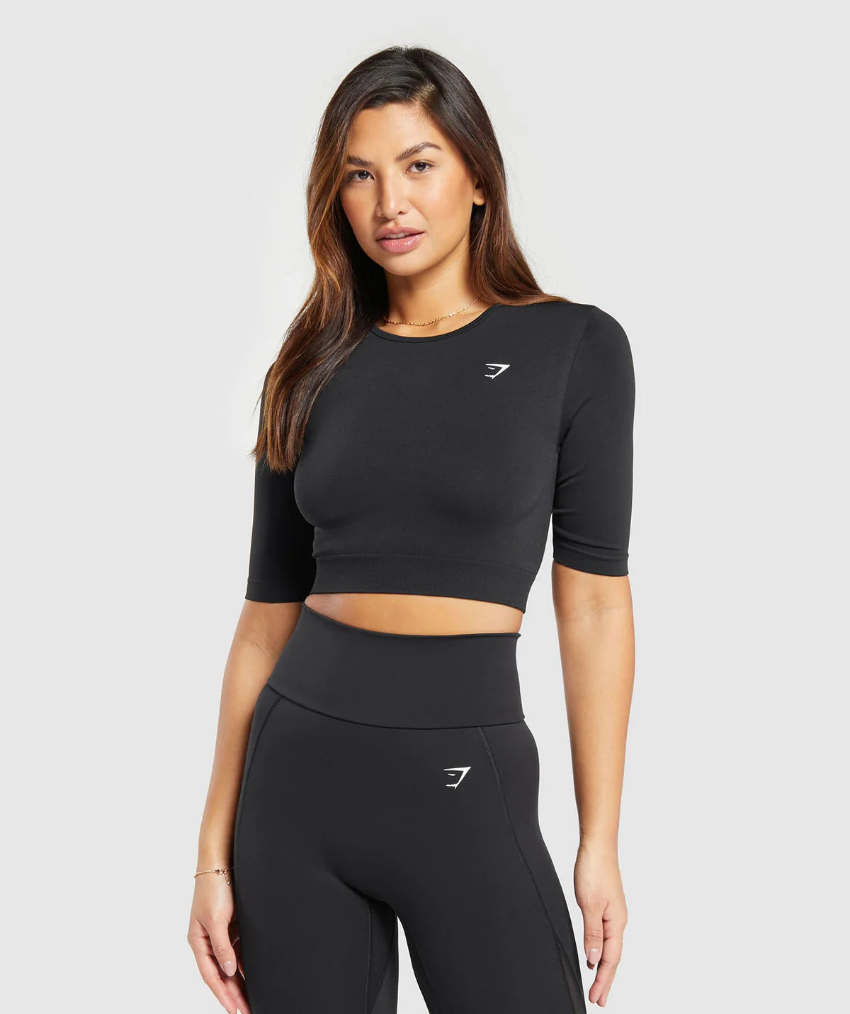 Crop Top Sin Costuras - Negro