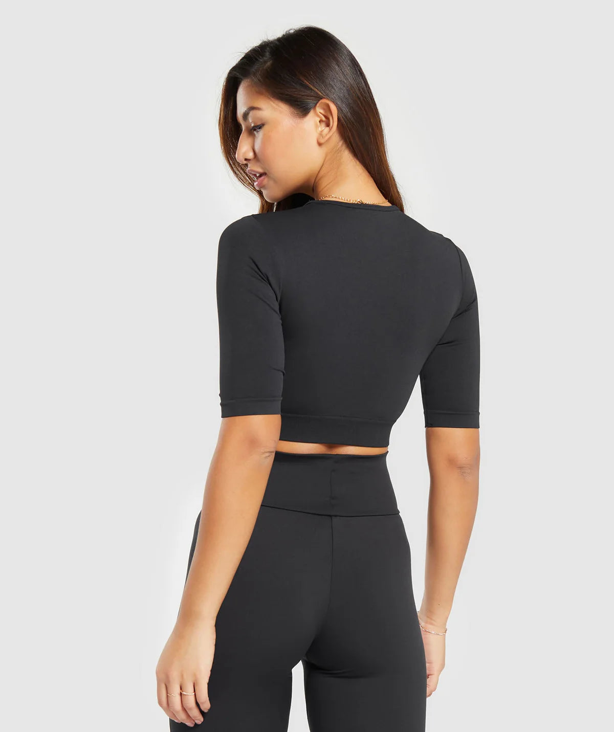 Crop Top Sin Costuras - Negro