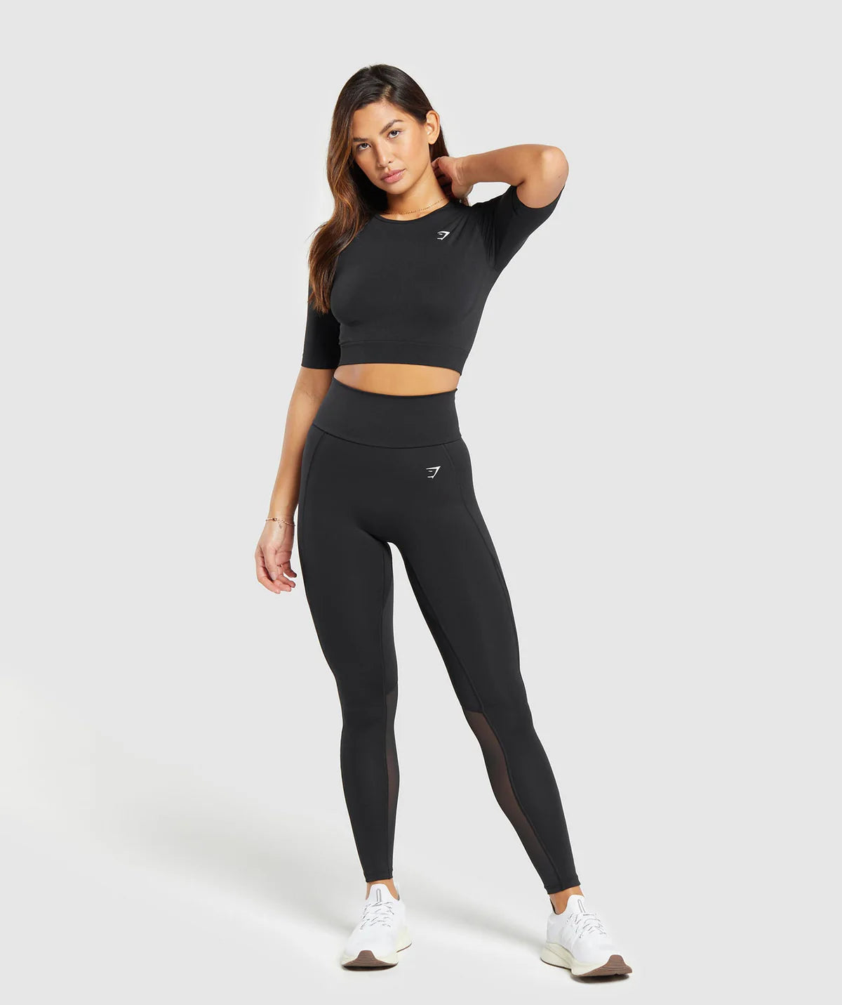 Crop Top Sin Costuras - Negro