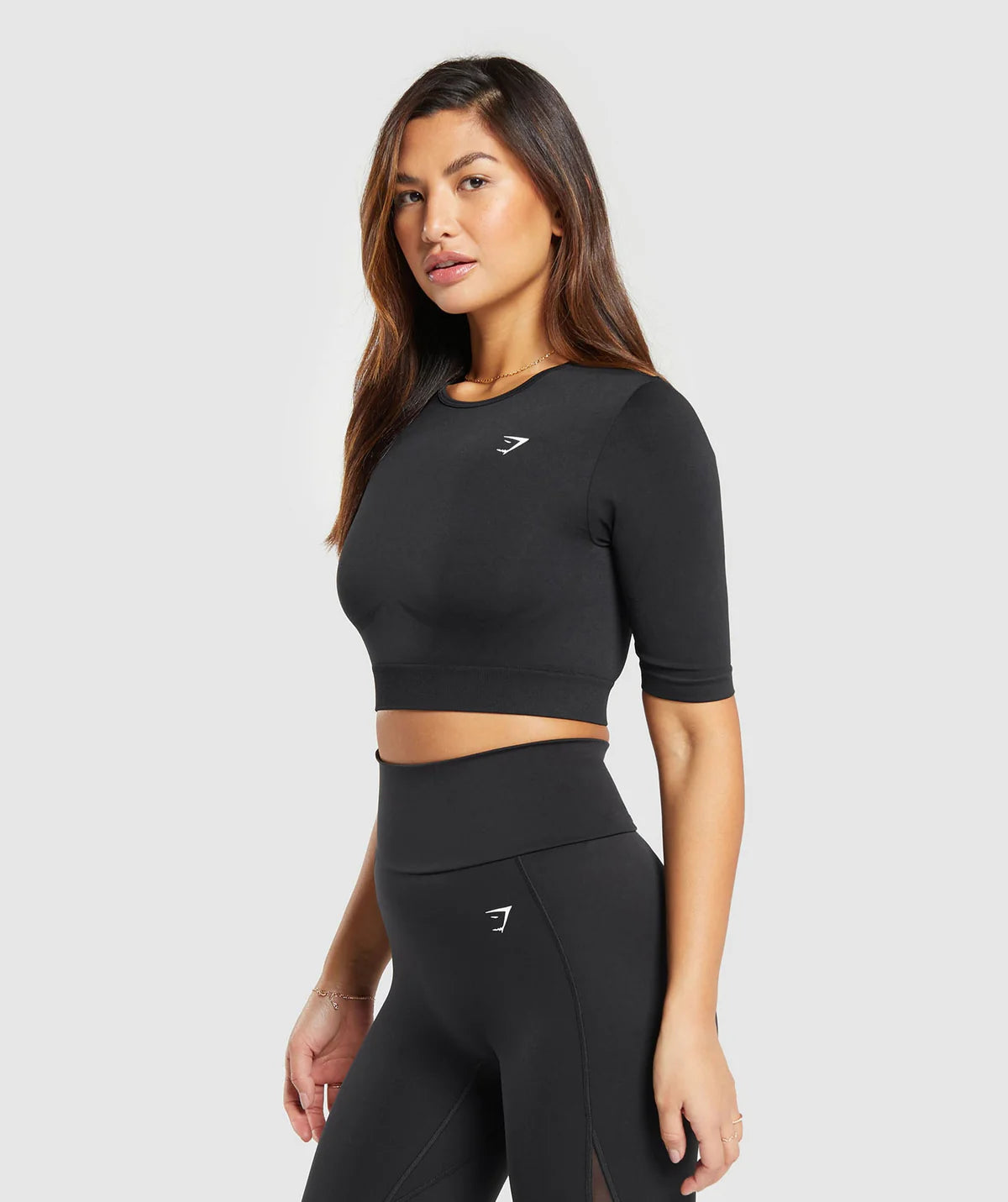 Crop Top Sin Costuras - Negro