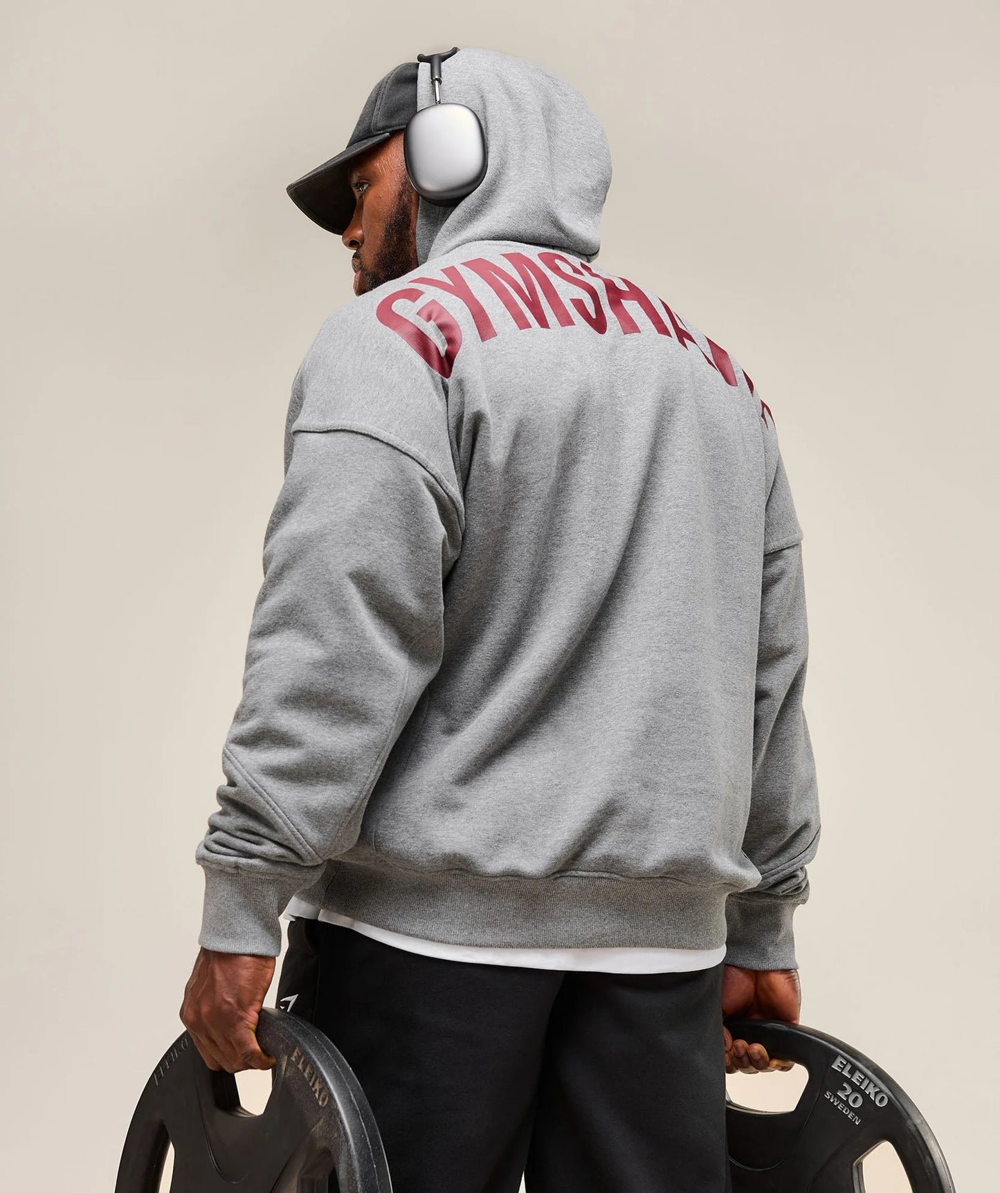 Hoodie Power - Gris/Rojo
