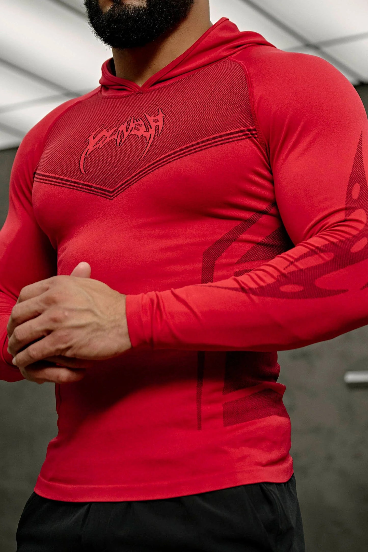 Hoodie Compresión Warrior - Rojo
