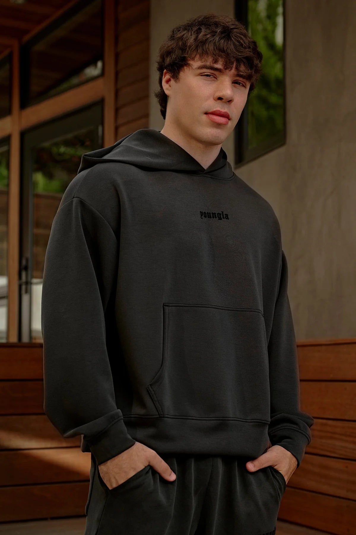 Hoodie Oversized Soft - Gris Carbón