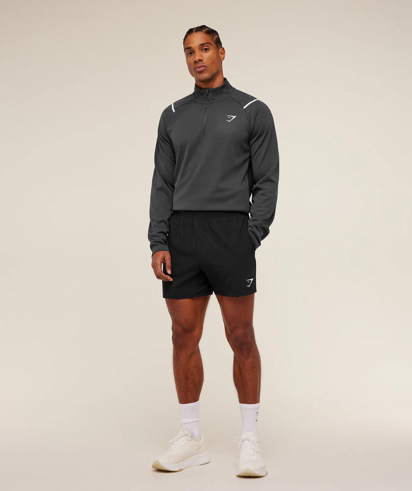 Hoodie 1/4 Zip - Gris Onyx/Negro