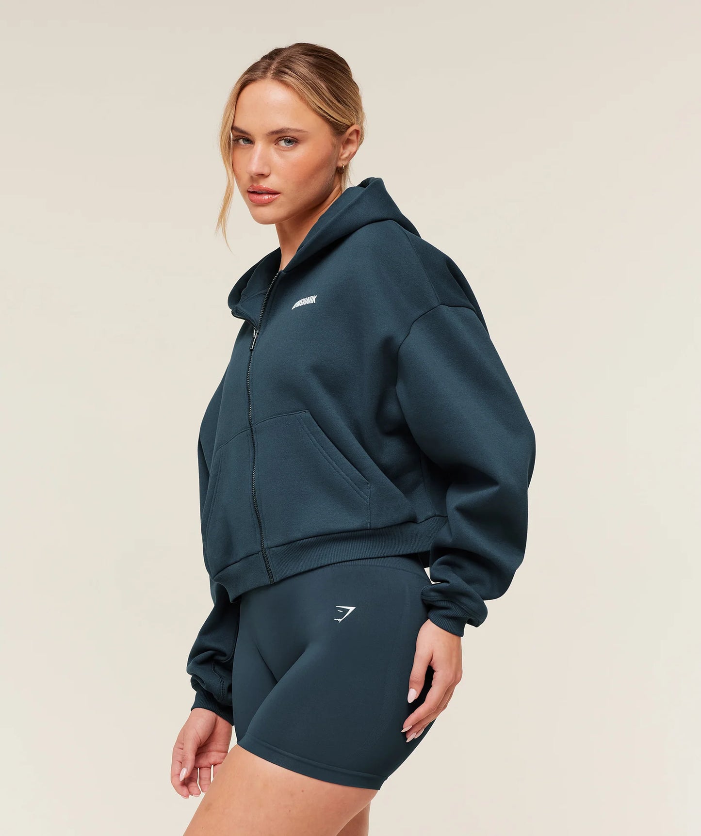 Hoodie Luxe Zip - Azul