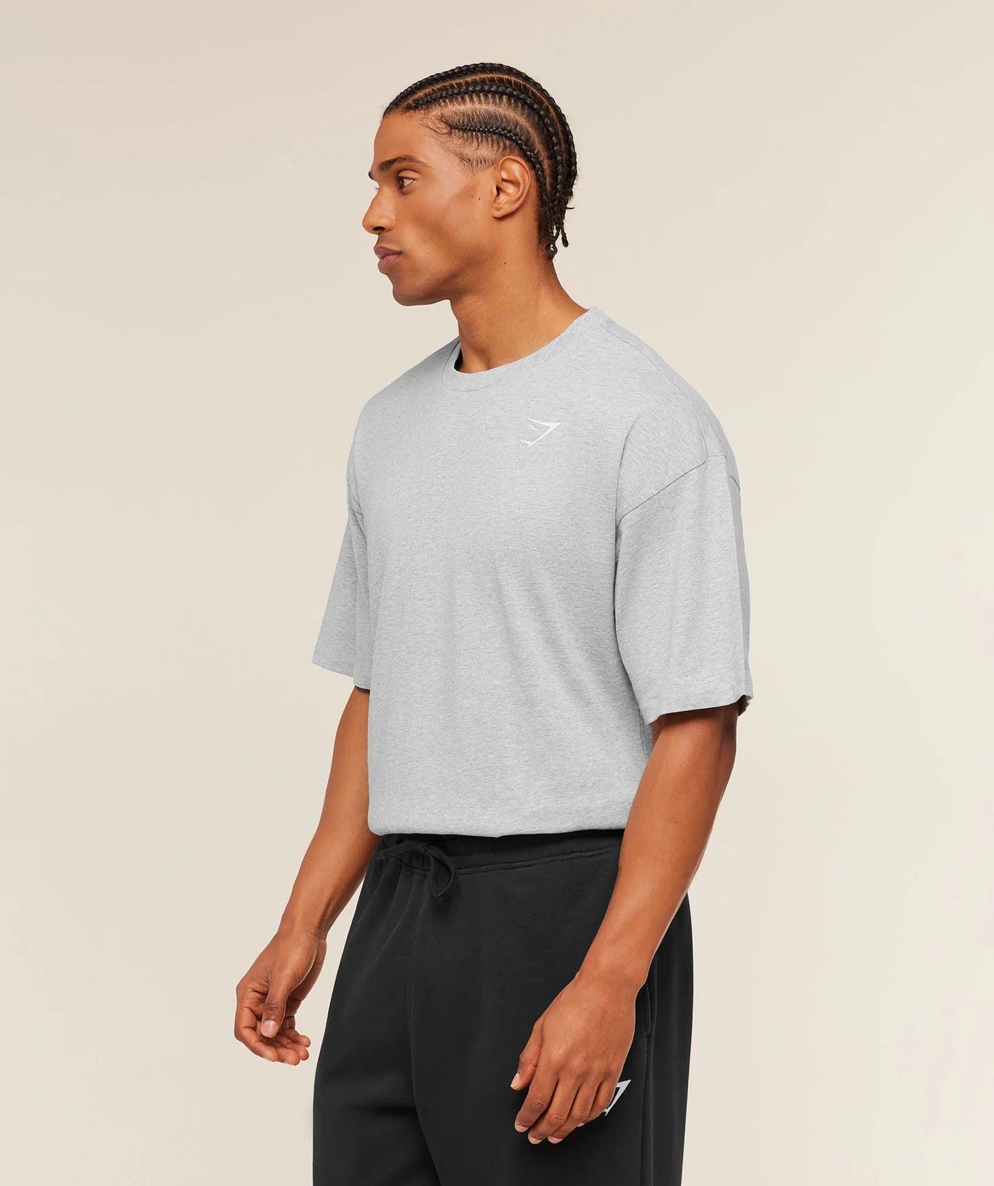 Playera Bordada Oversized - Gris