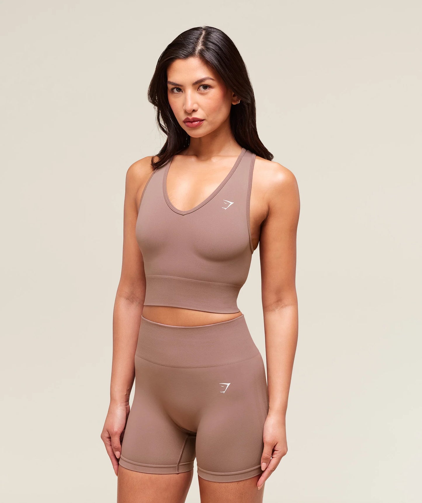 Crop Tank Sin Costuras - Rosa Pastel