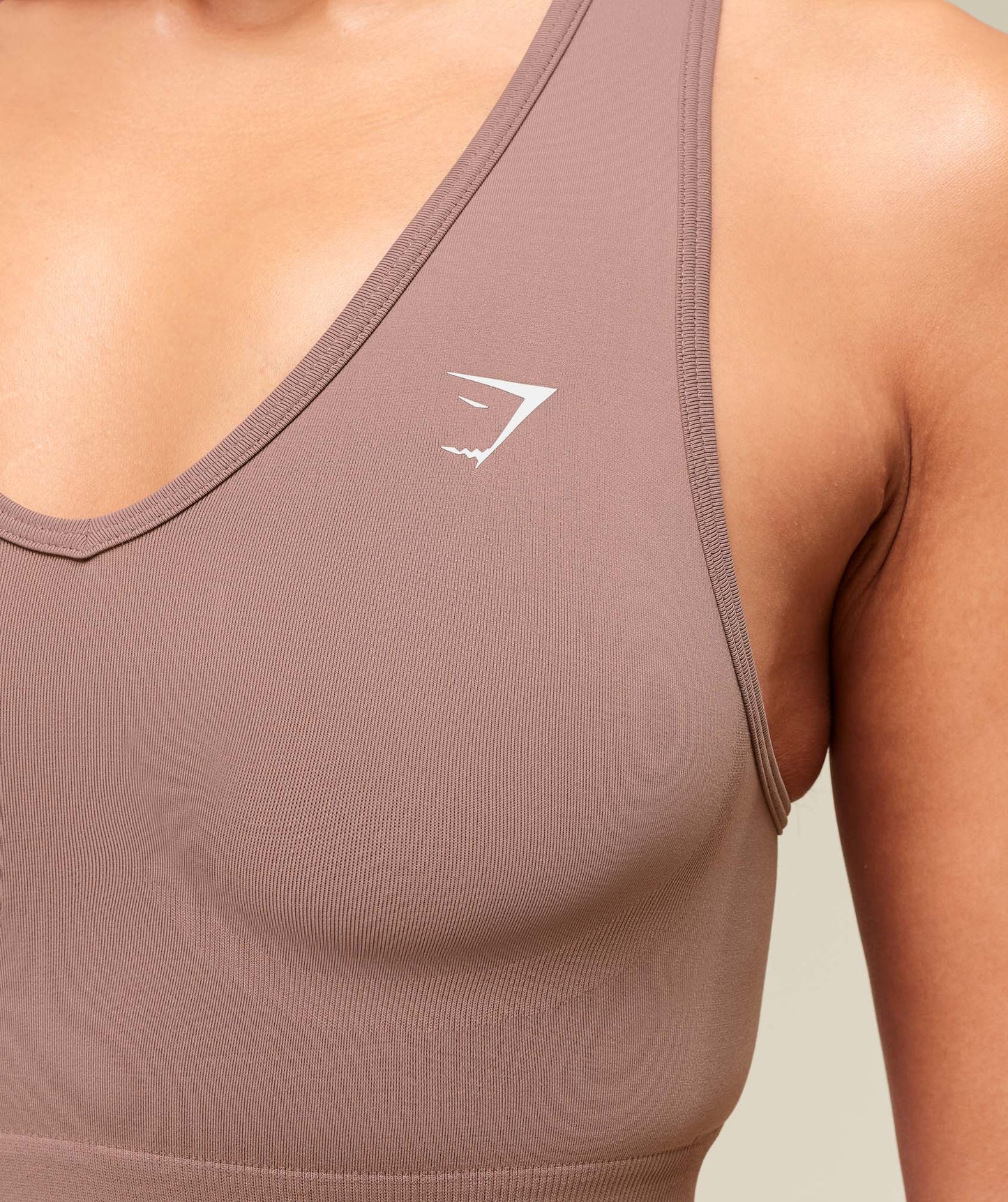 Crop Tank Sin Costuras - Rosa Pastel