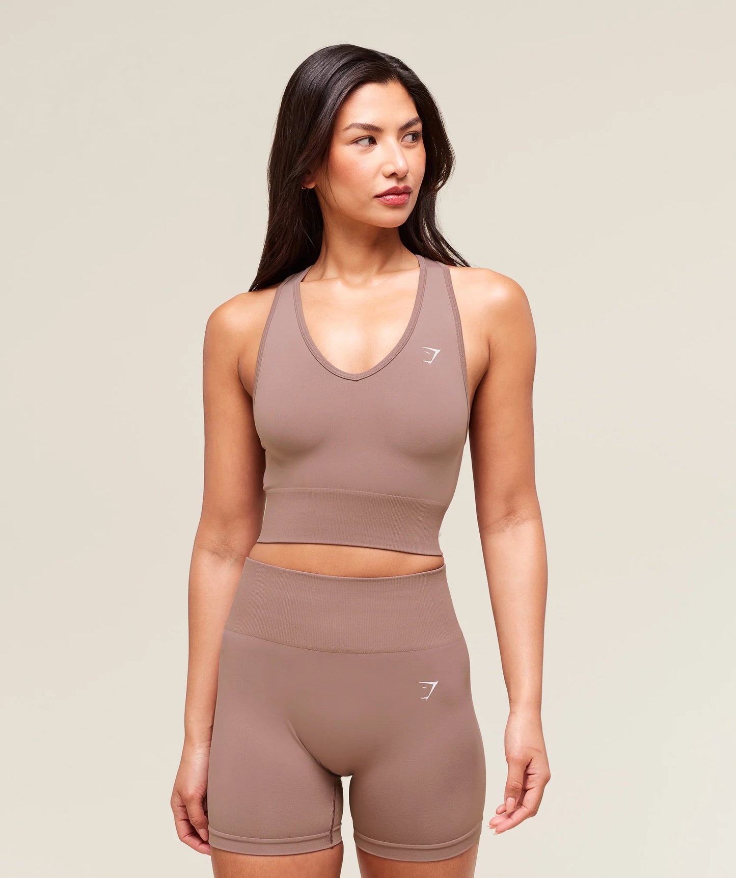 Crop Tank Sin Costuras - Rosa Pastel