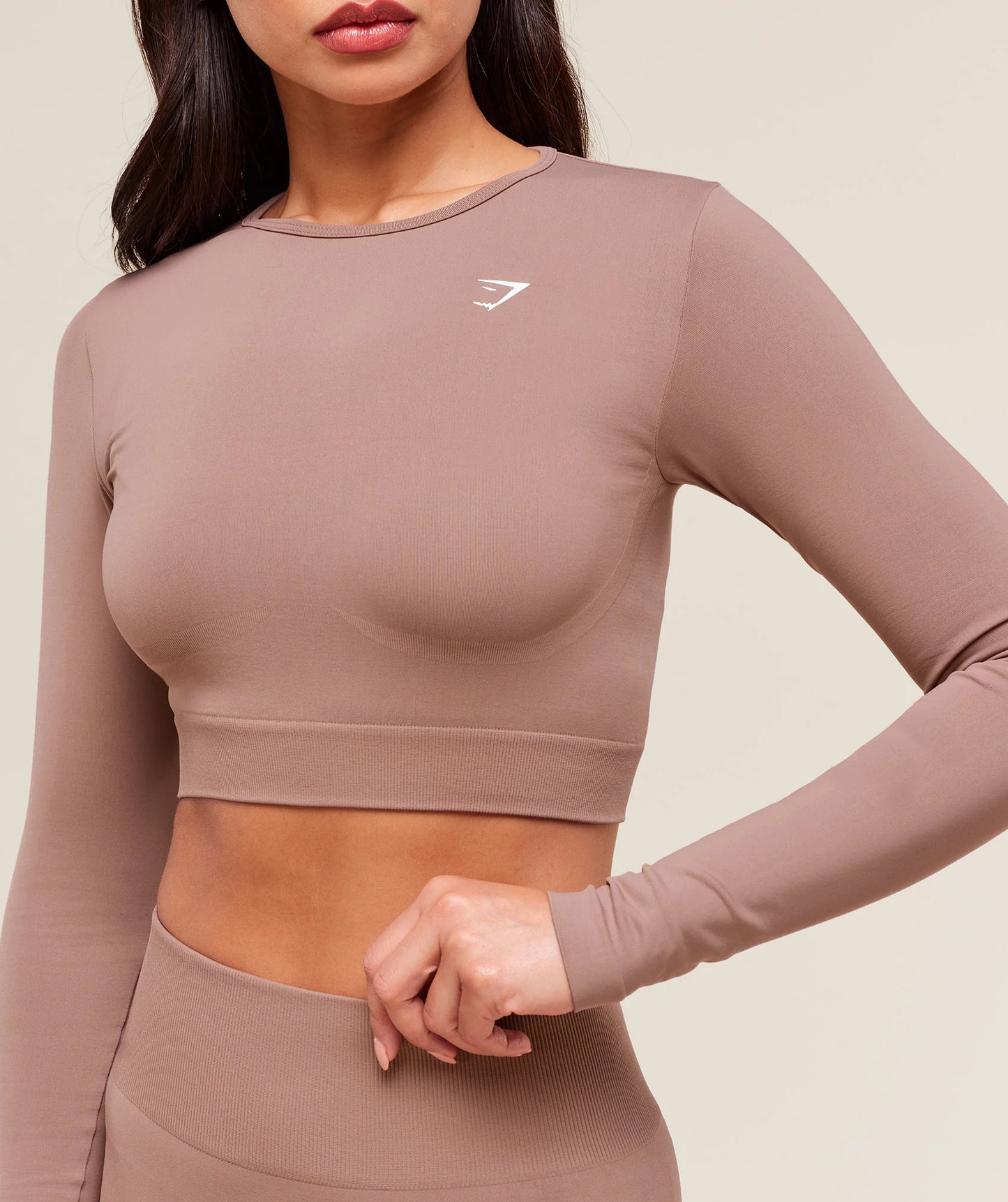 Crop Top Sin Costuras - Rosa Pastel