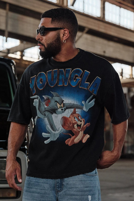 Camiseta Tom & Jerry - Negra