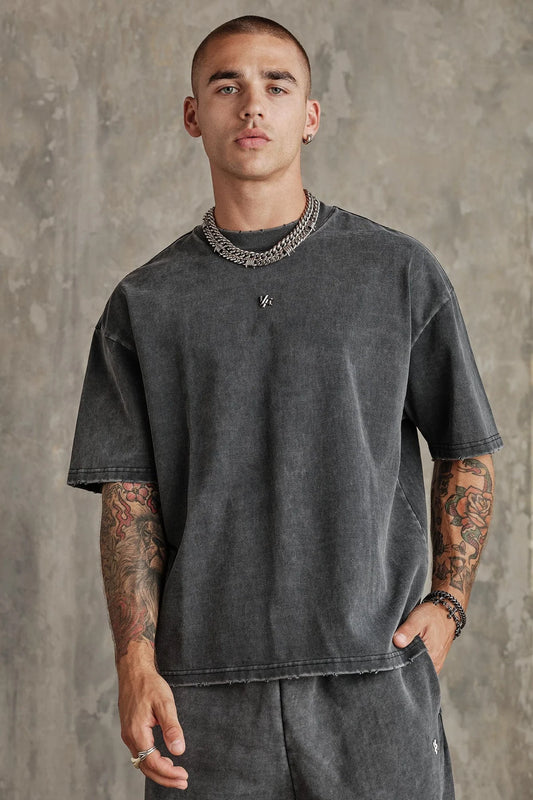 Playera Essentials - Gris Deslavada