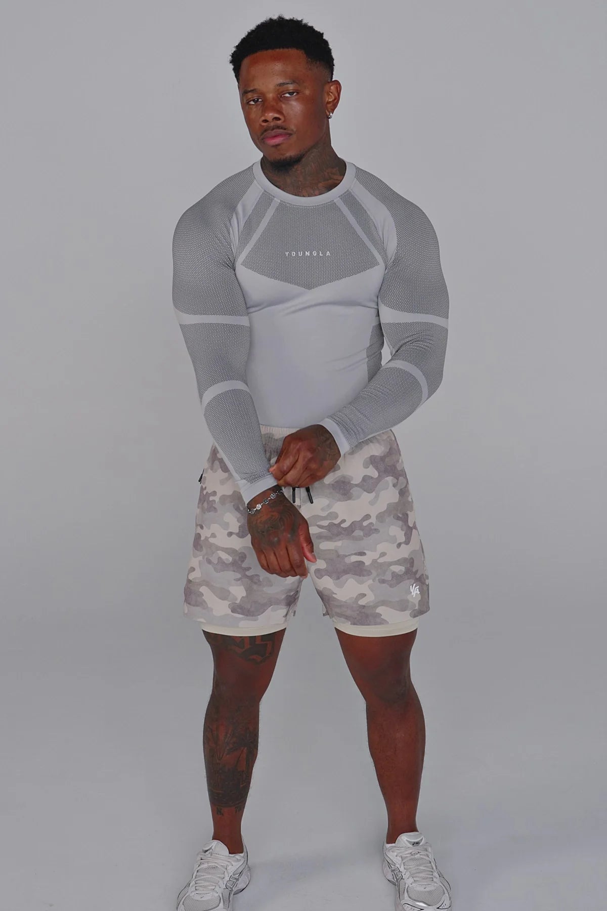 Playera Compresión Manga Larga Apex - Gris