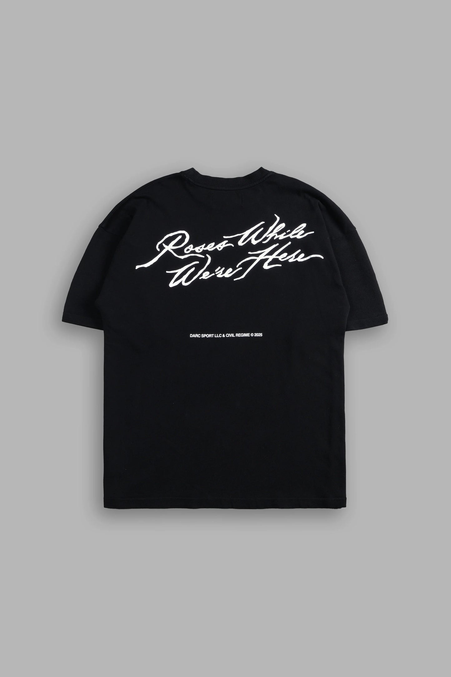 Playera Roses Oversized - Negra