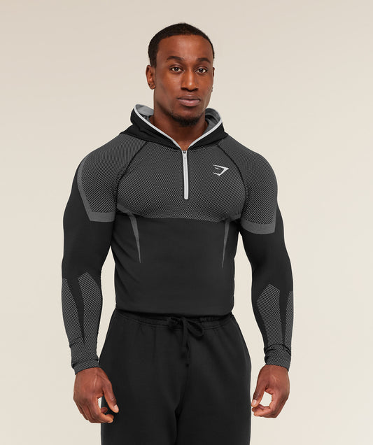 Onyx Compresión Hoodie - Negra/Gris