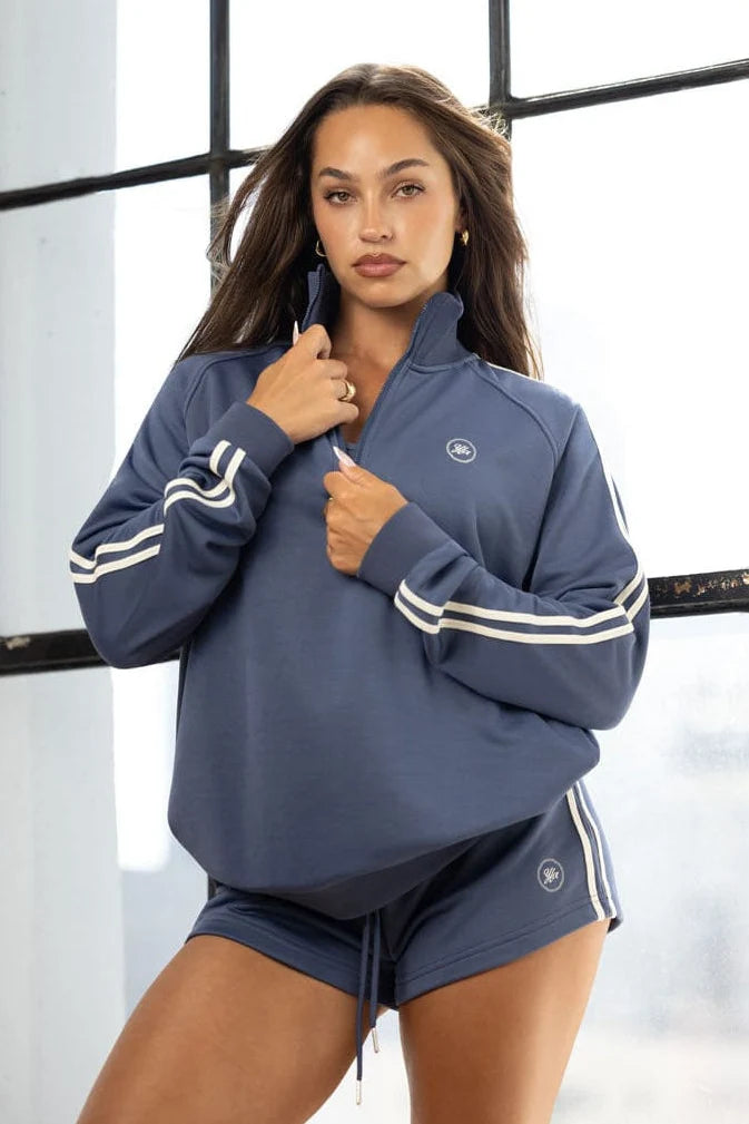 Hoodie 1/4 Zip Daily - Azul