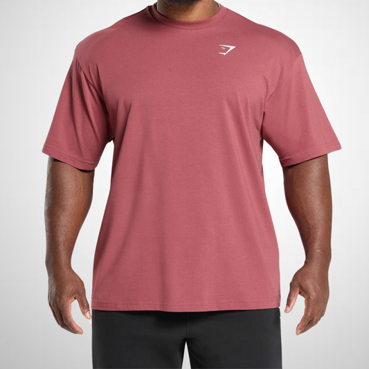 Playera Oversized Básica - Rosa Lavado