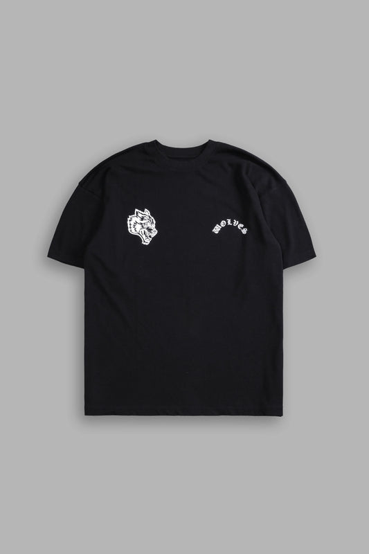 Playera “Wolf Chopper” Premium Oversized - Negro