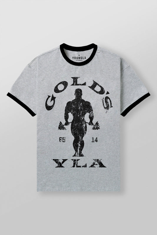 Playera Ringer Golds Gym - Gris