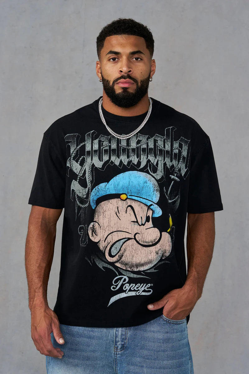 Playera Popeye - Negra