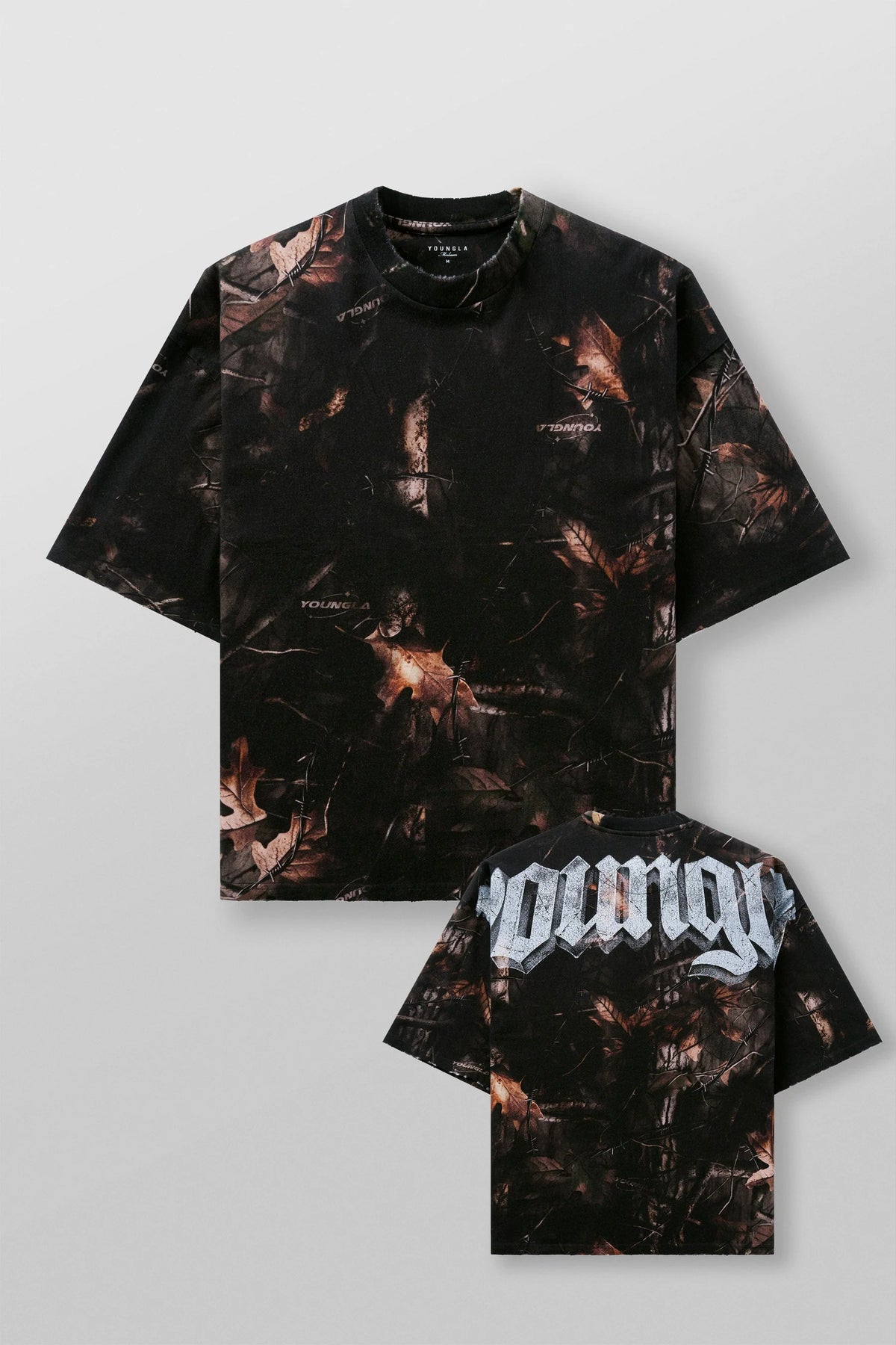 Playera Huge - Negra Camo
