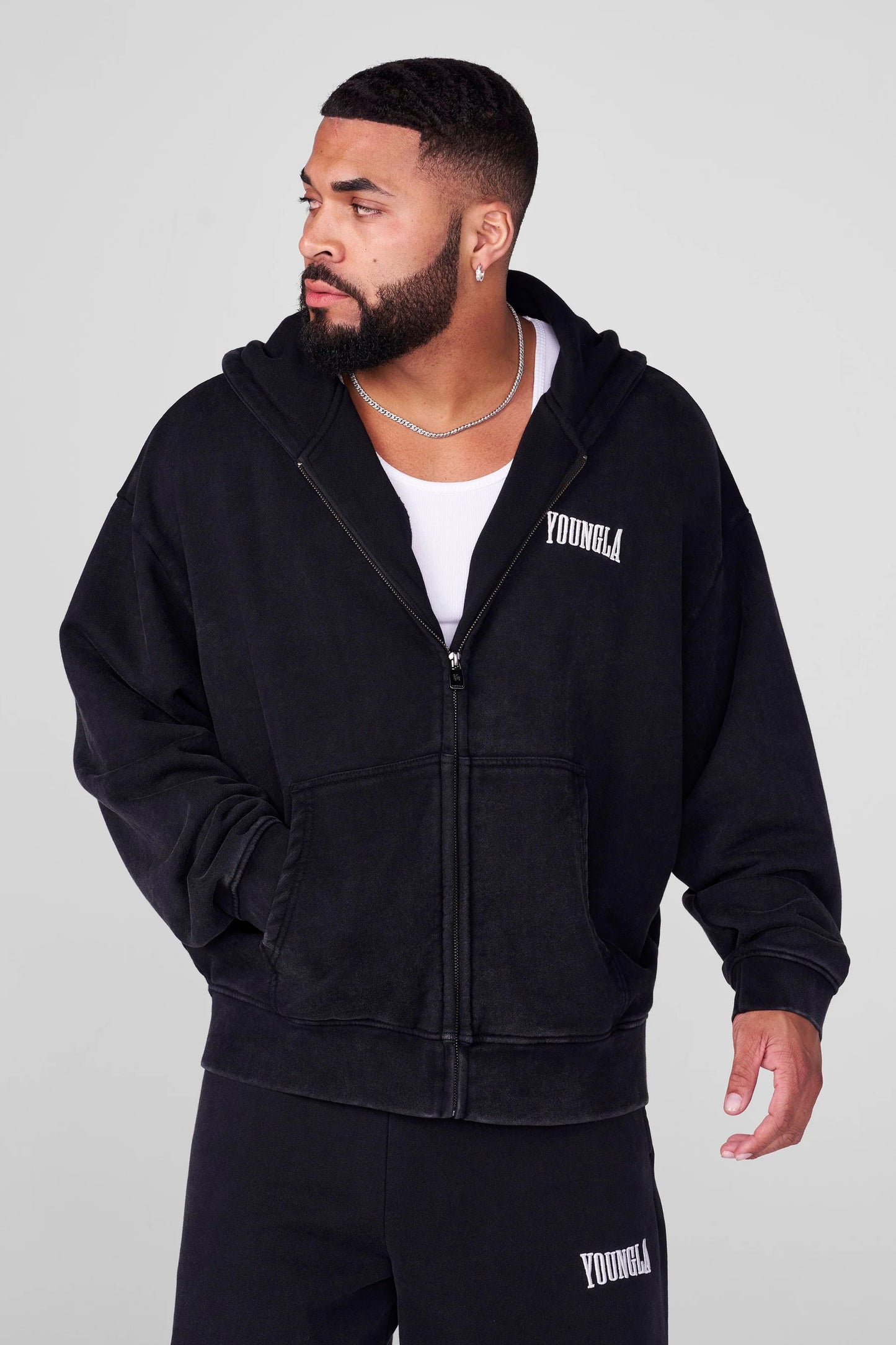 Hoodie Heritage Zip - Negro