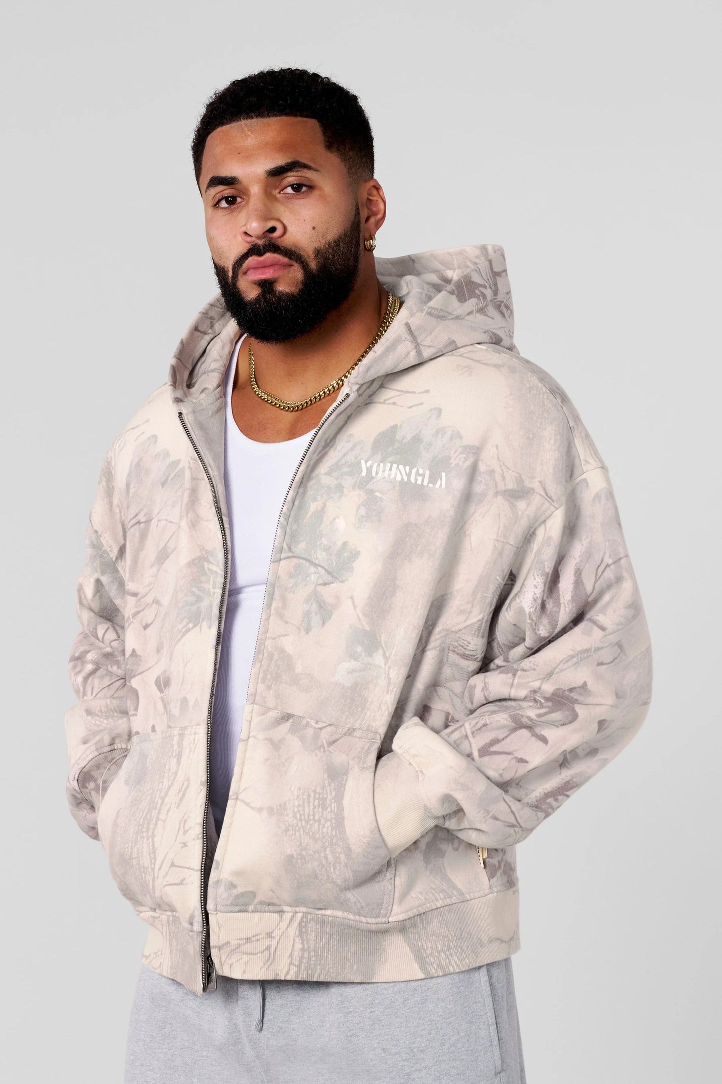 Hoodie Camuflada Zip - Desierto Camo