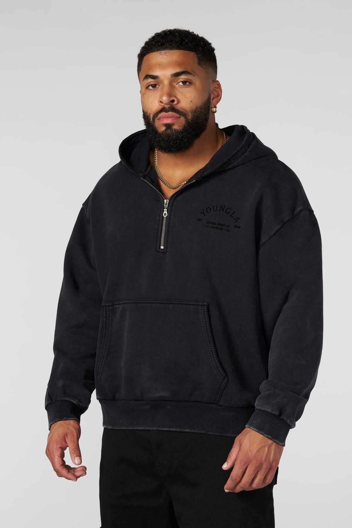 Suéter 1/4 Zip Old Money - Negro