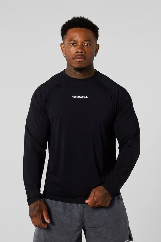Playera Aeromesh Manga Larga - Negra