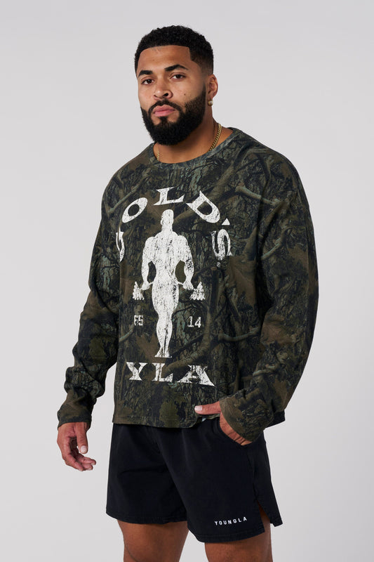 Playera Manga Larga Golds Gym - Camuflada