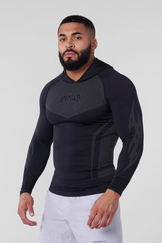 Hoodie Compresión Warrior - Negra
