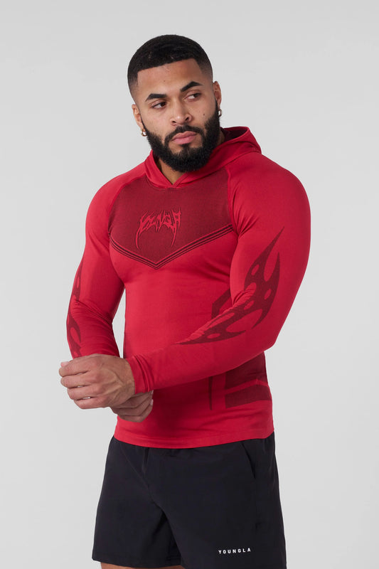 Hoodie Compresión Warrior - Rojo