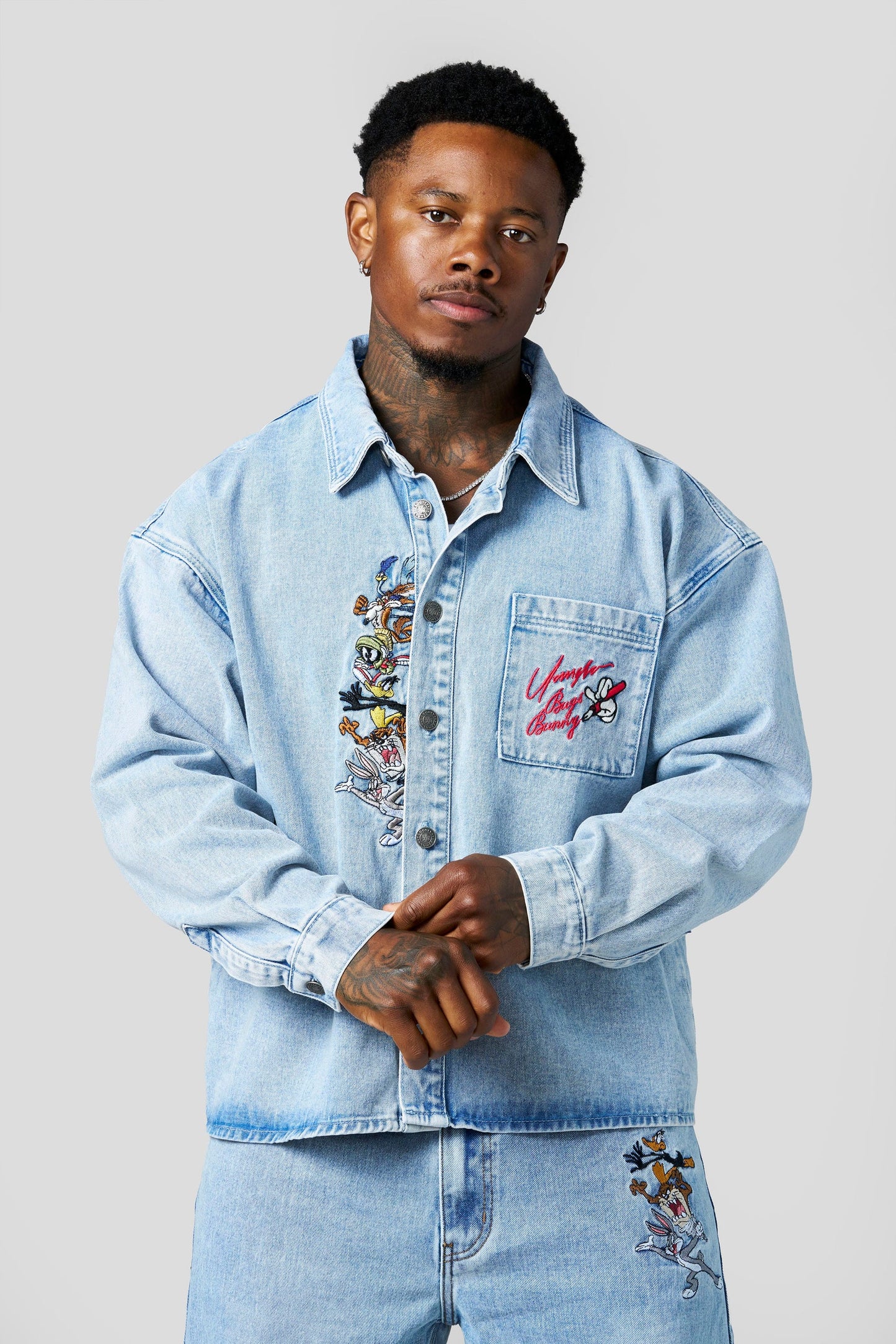 Camisa Mezclilla Looney Tunes - Azul