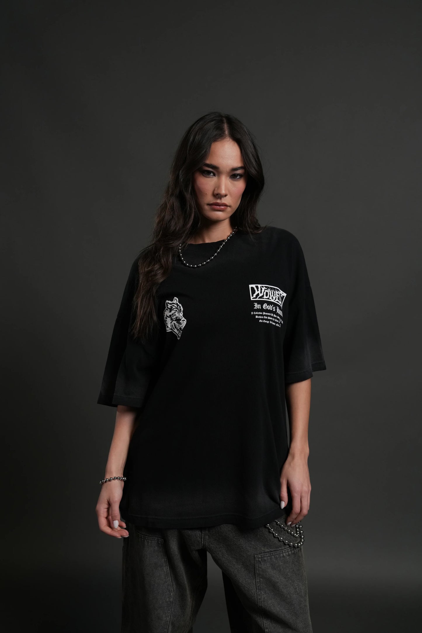 Playera Horseman Oversized - Negra