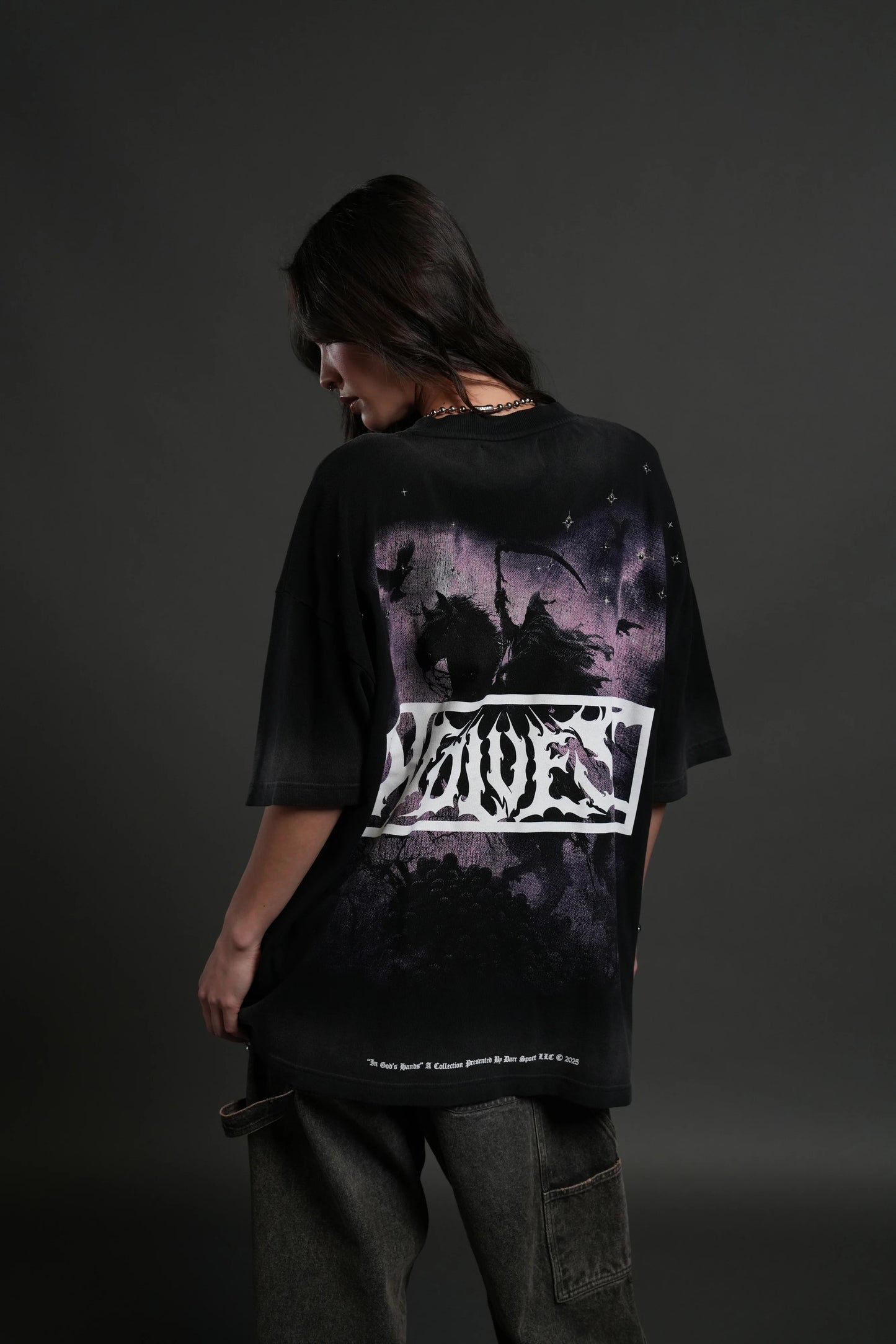 Playera Horseman Oversized - Negra
