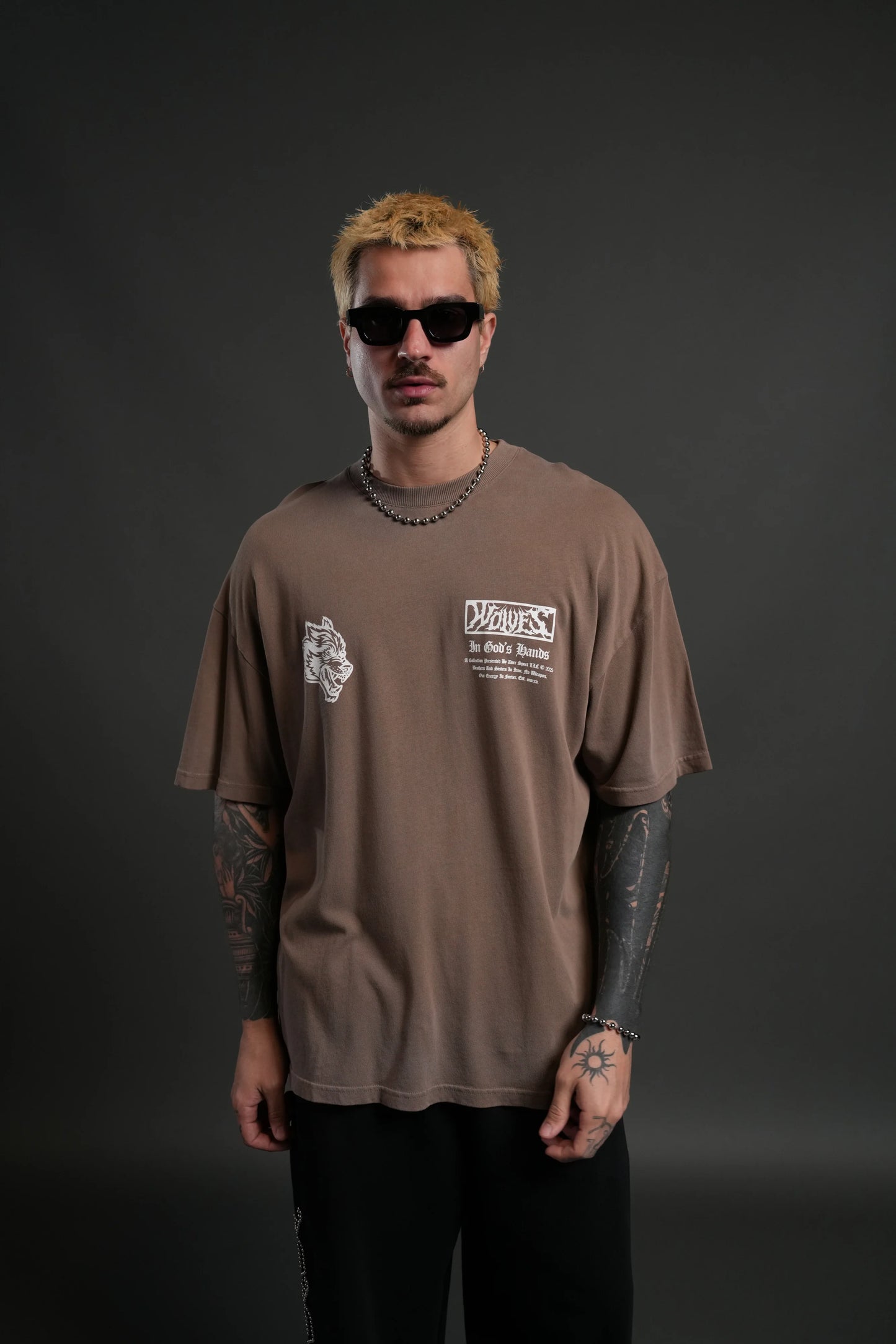 Playera Horseman Oversized - Café