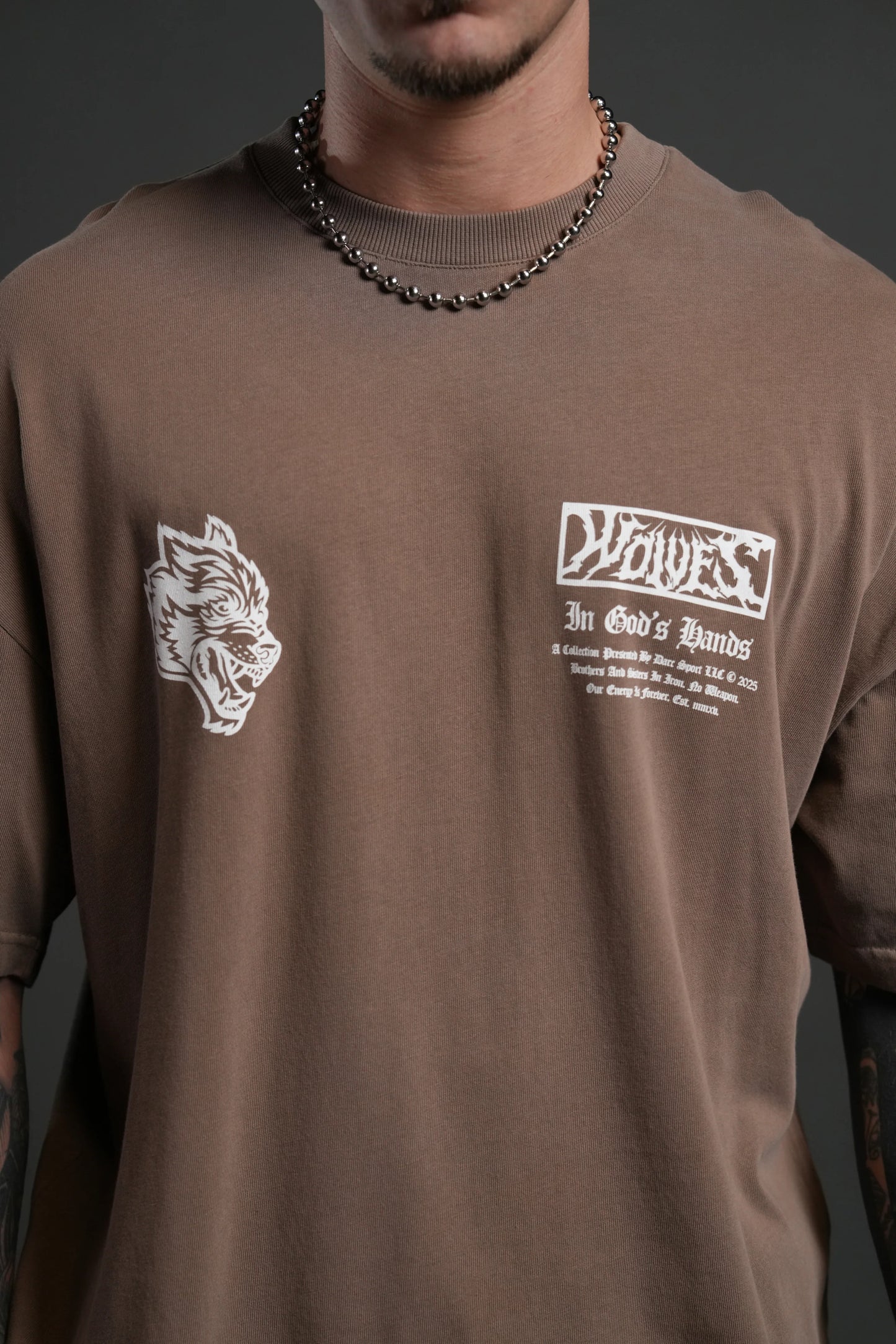 Playera Horseman Oversized - Café
