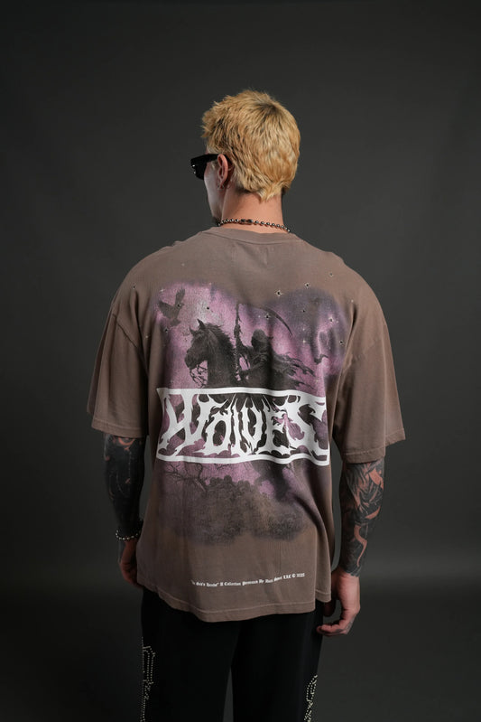 Playera Horseman Oversized - Café