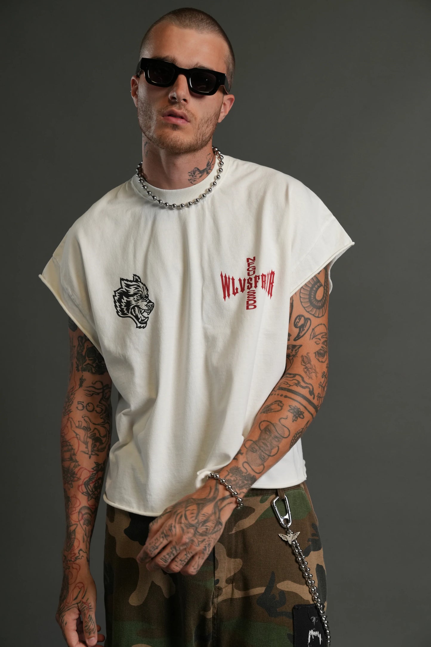 Tank “Born Darc Grunge” - Crema