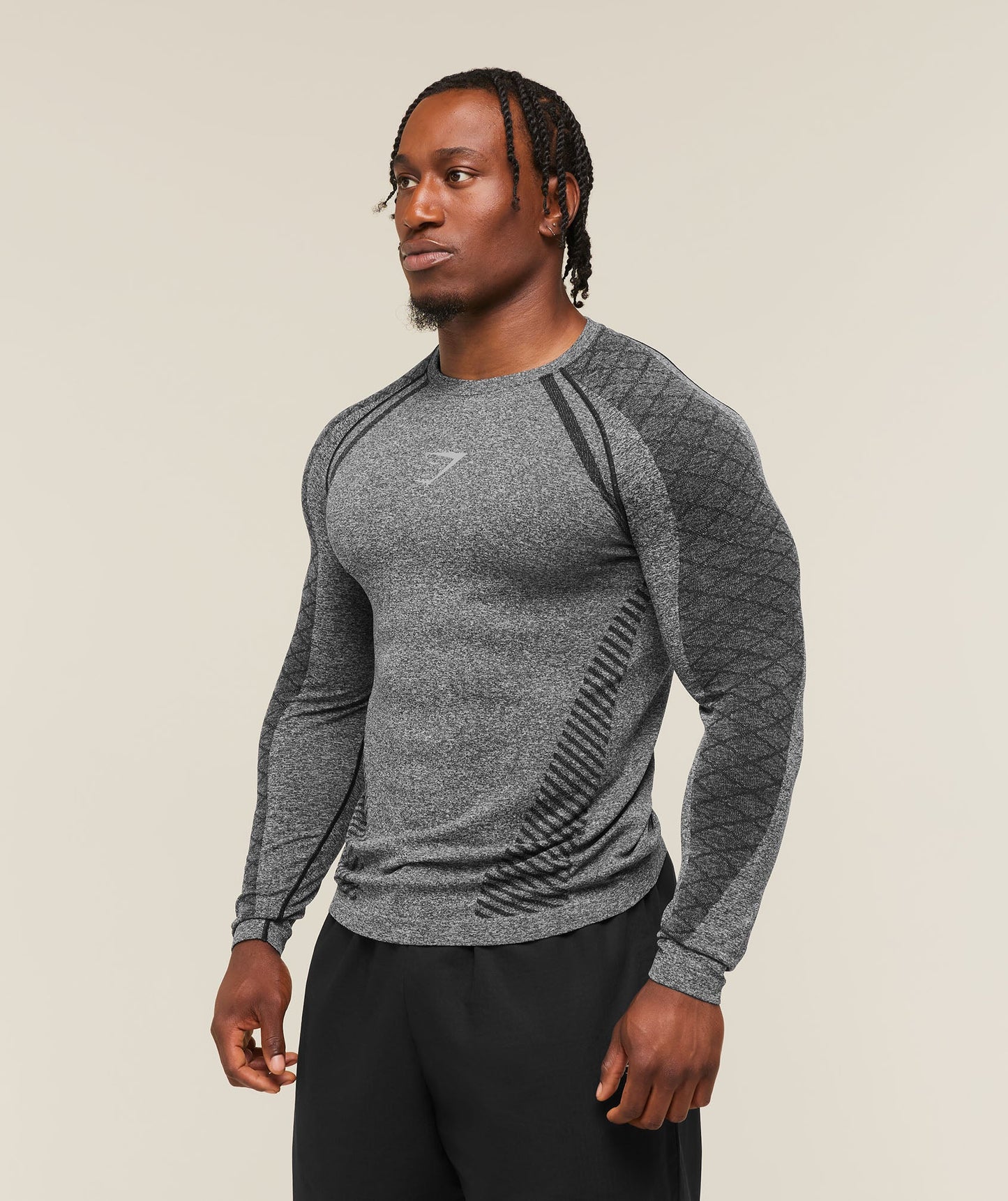Playera Devant Manga Larga - Negra