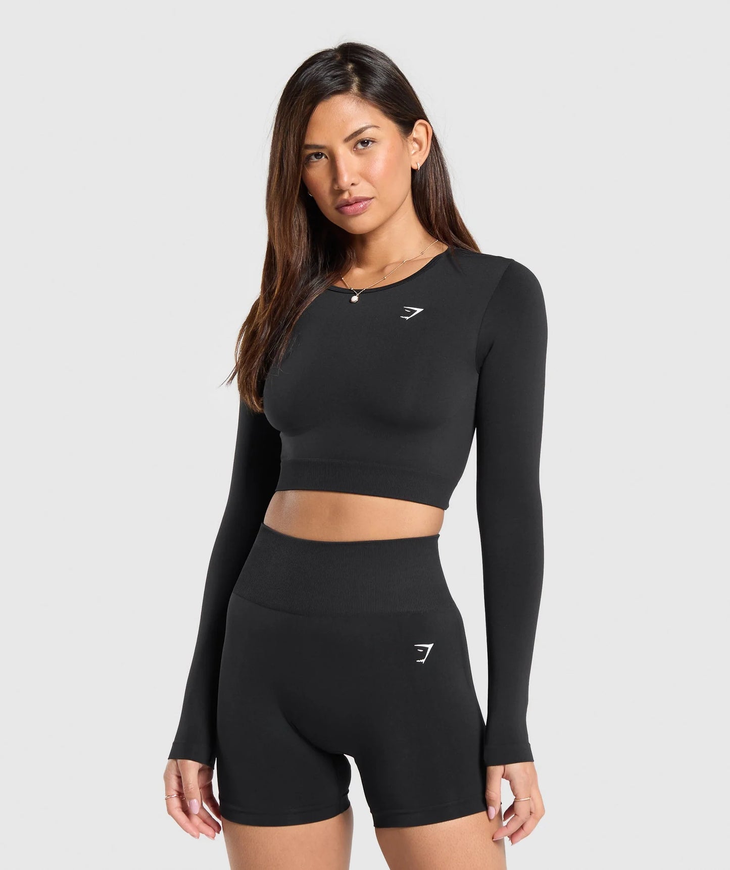 Gymshark Everyday Seamless Long Sleeve Crop Top - Black