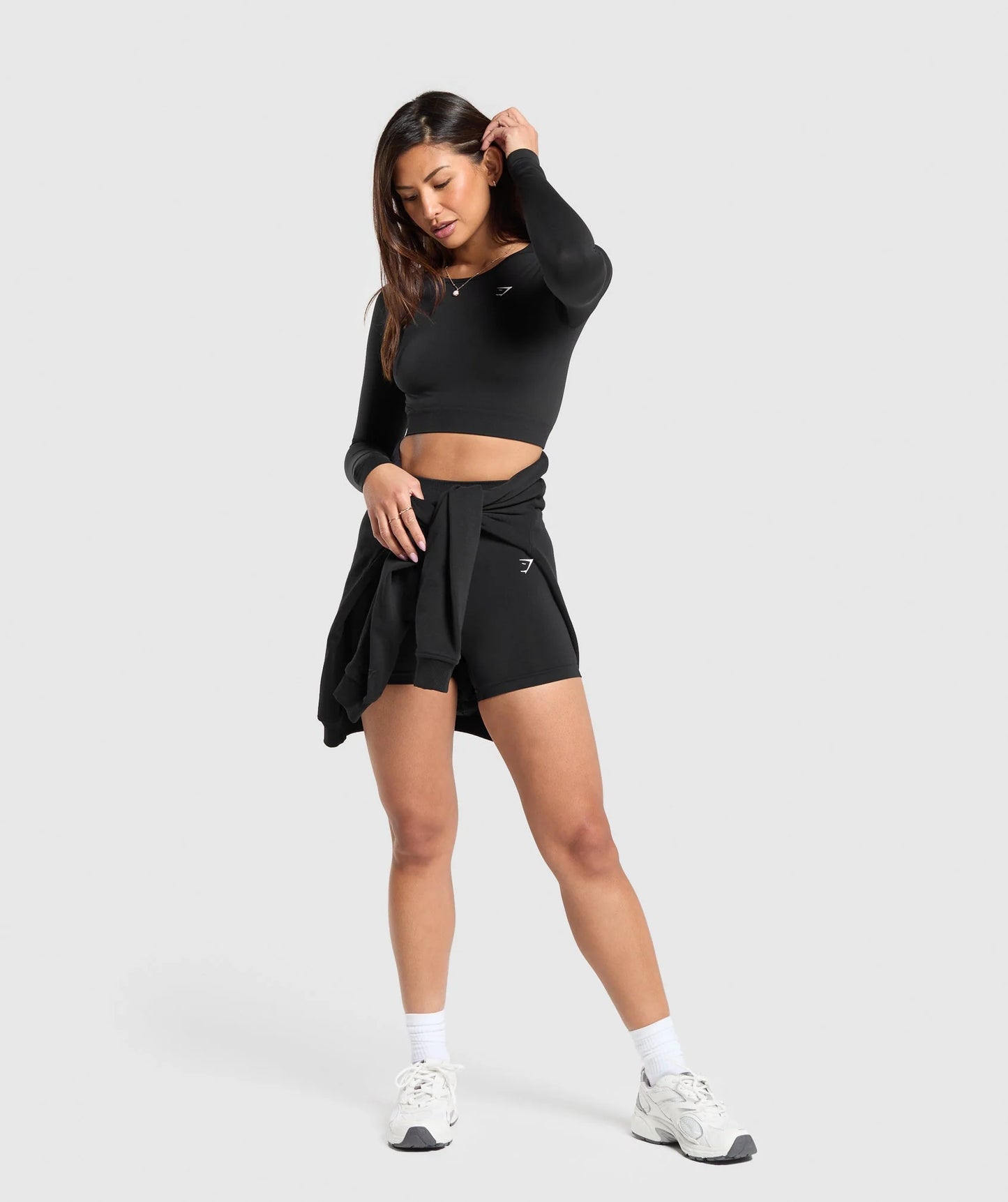 Gymshark Everyday Seamless Long Sleeve Crop Top - Black