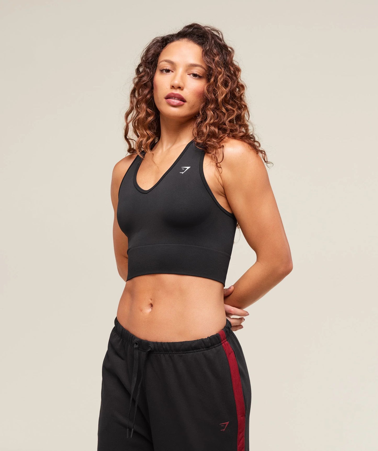Crop Tank Sin Costuras - Negro