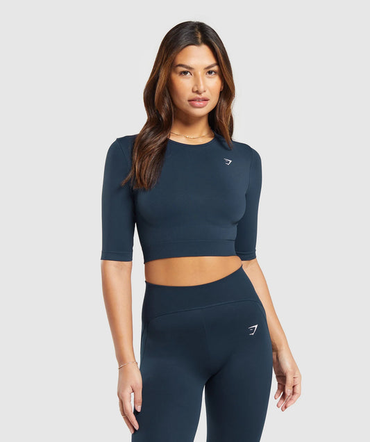 Gymshark Everyday Seamless Crop Top - Navy