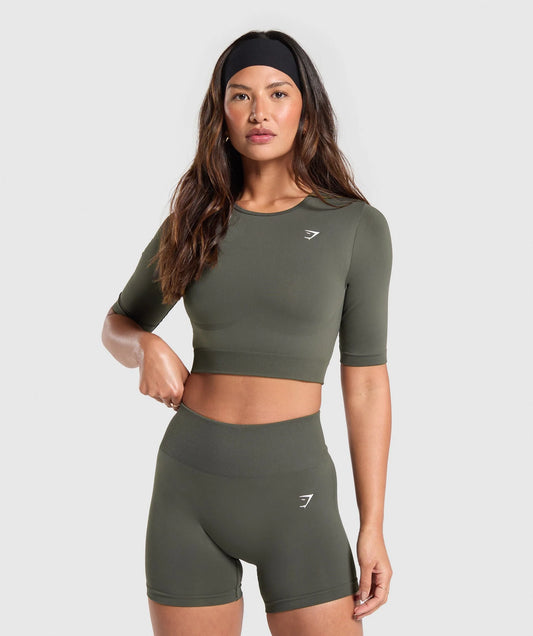 Everyday Seamless Crop Top - Strength Green